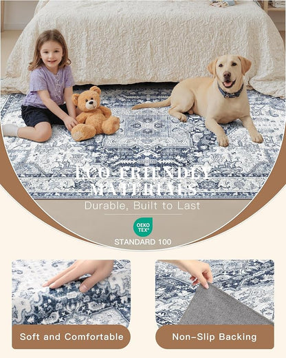Madane Washable Area Rug 2x3 Small Entryway Rugs Non-Slip, Low Pile Floor Carpet - Image 5