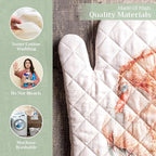 Maison d' Hermine Oven Gloves 100% Cotton Oven Mitt 7" x 13" with Loop Heat Resistant, BBQ, Cooking Gloves, Baking, Grilling, Kitchen, Handling Hot Pans (Pack of 1, Giving Thanks)