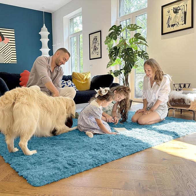 OLANLY Area Rugs for Living Room Bedroom, Machine Washable 4x5.9 ft Soft Fluffy - Image 7