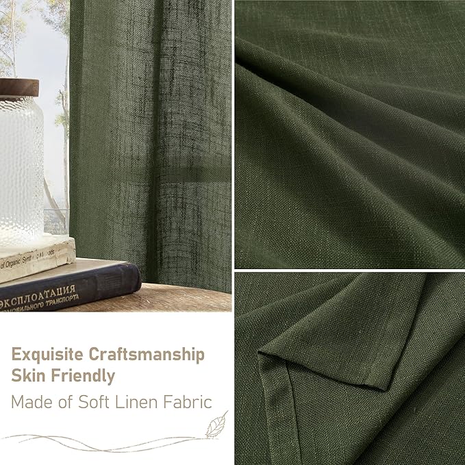 Light Filtering Linen Curtains 80 inch - Image 6