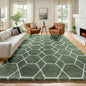 5x7 Area Rugs for Living Room Bedroom, Fluffy Olive Green and White Rug | by ONASAR
