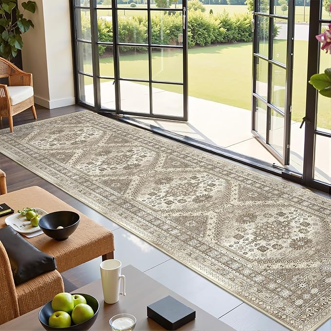 2.5x10 Kitchen Runner Rug Non Slip Vintage Washable Rugs, Carpet Runner by Restydon