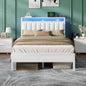 Furnulem White Full Size Bed Frame by Furnulem