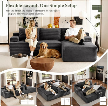 96" Sectional Couches for Living Room Cloud Couch Sofa - Image 7