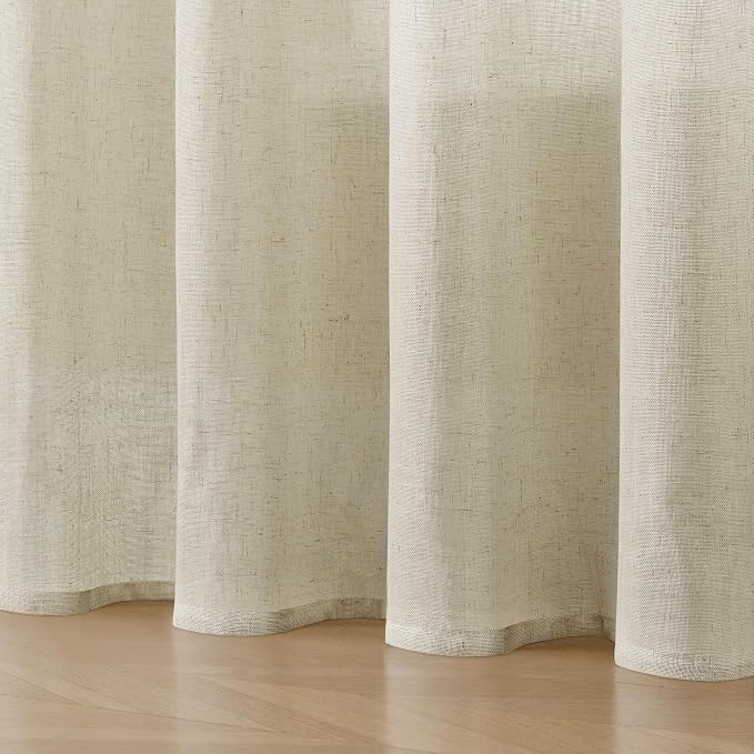 Joydeco Linen Curtains 108 Inch Length 2 Panel Sets, Light Filtering Curtains - Image 7