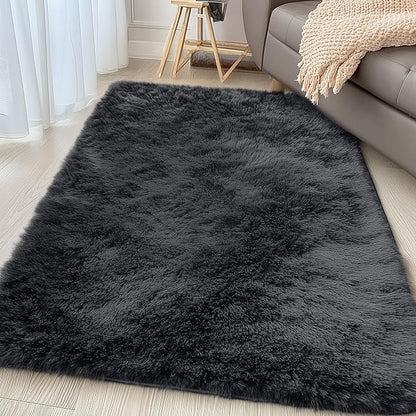 OLANLY 3x5 Machine Washable Small Bedside Rug, Soft Fluffy Shaggy Rugs - Image 3