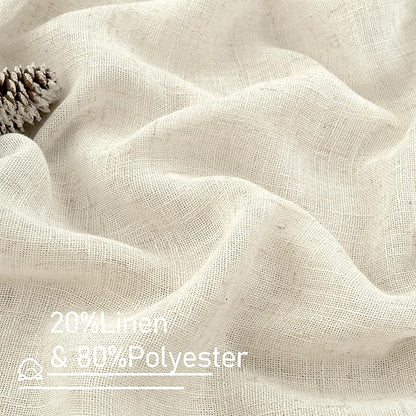 Linen Semi Sheer Curtains 72 Inch Length 2 Panels - Image 3