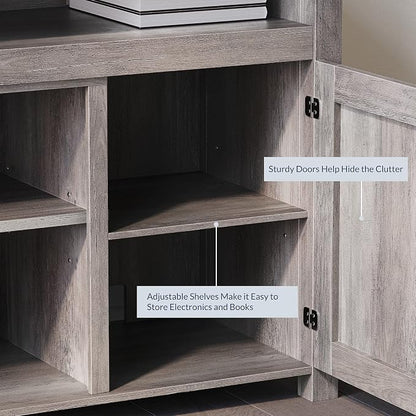 BELLEZE Modern 48 Inch Barn Door Wood TV Stand & Media Entertainment Center - Image 4