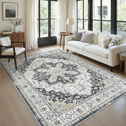 6x9 Area Rugs for Living Room, Large Washable Rug, Dining Room, Low Pile - Image 4