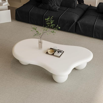 47.2” Cloud Coffee Table with 3 Ball Legs, Modern Irregular Center Table - Image 5