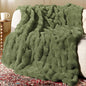 Ultra Soft Cozy Faux Fur Throw Blanket, Fuzzy Plush Thick Bubble Blanket by blunique
