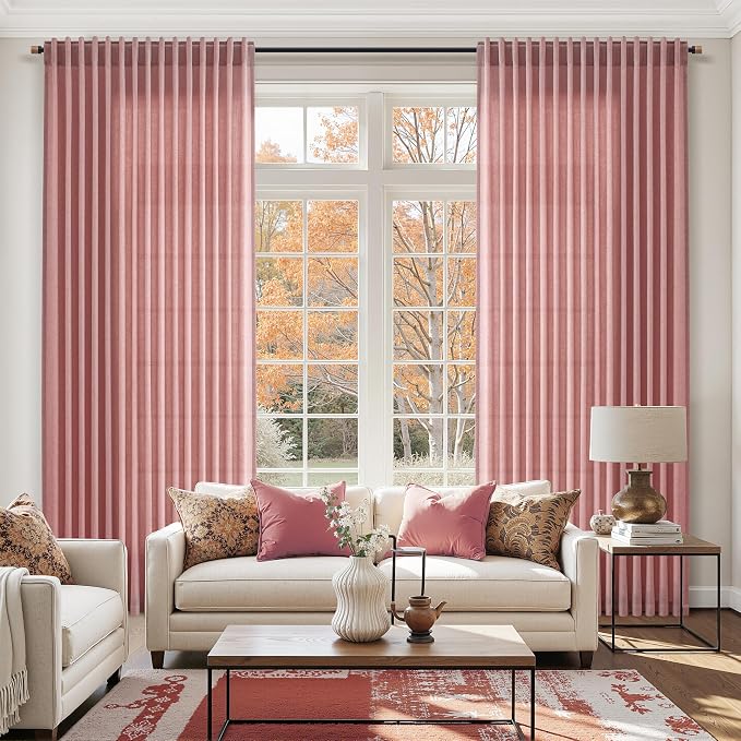 Canyon Rose Linen 144 Inch Curtains - Image 6