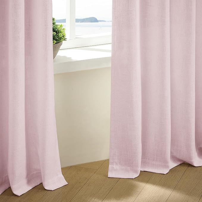 80 Inch Light Pink Pinch Pleated Semi Sheer Curtains 40x80 2 Panels Set | - Image 6