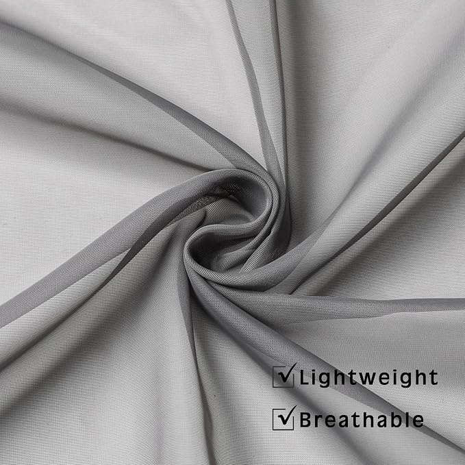 2 Panels Sheer Curtains 63 Inches Long Rod Pocket Light Weight Soft Voile - Image 6