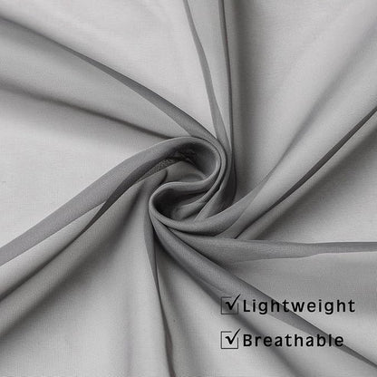Grey Sheer Curtains 72 Inches Long 2 Panels, Transparent Voile Sheer Curtain - Image 4