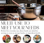 Bellemain Stainless Steel Non-Slip Mixing Bowls with Lids (5 Piece, Silver/Black)