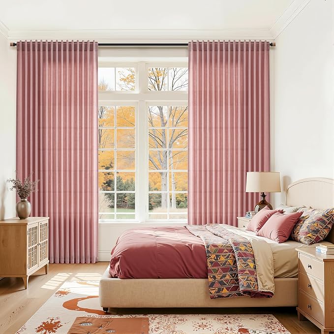 Canyon Rose Linen 144 Inch Curtains - Image 7