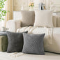 Set of 4 Grey White Taupe Decorative Throw Pillow Covers 24x24 Inch Corduroy by Cozoomy