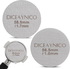 2 Pieces Espresso Puck Screen,Metal Coffee Filter,1.0mm & 1.7mm Thickness 150μm - 316 Stainless Steel,Reusable Barista Espresso Filters for Espresso 58.5mm Portafilter Filter Basket