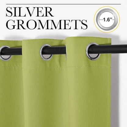 NICETOWN Fresh Green Blackout Curtains 96 inches Length - Image 2