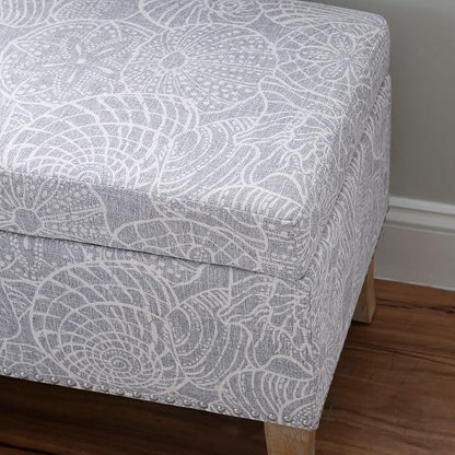 Linon Stone Upholstered Storage Stephanie Ottoman - Image 6