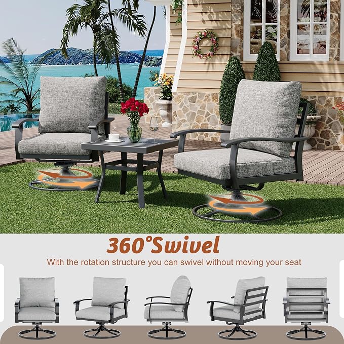 HOMREST Outdoor Swivel Rocker Patio Chairs - Image 2