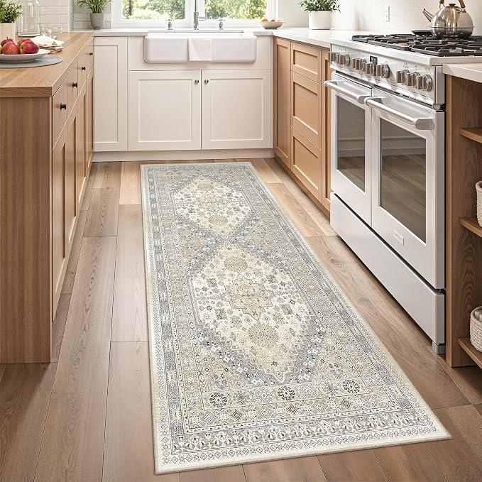 2x6 Runner Rug Non Slip, Washable Hallway Runner Rug, Nursery Room, Soft Runner by Zesthome