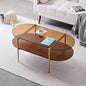 LumFurn Oval Glass Coffee Table, Mid-Century Modern Design, L41 x W21 x H17 inch by LumFurn