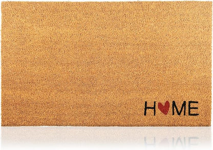 Coir Welcome Mat, Home Heart, 17 x 29 in | 100% Natural Coir, Anti-Shedding by AmaruDoorMats