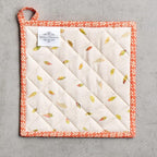 Maison d' Hermine Pot Holders Set 100% Cotton Heat Resistant Potholders 8" x 8" Hot Pads with Loop BBQ, Cooking, Baking, Grilling, Kitchen, Handling Hot Pans (Pack of 2, Pumpkin Passion)