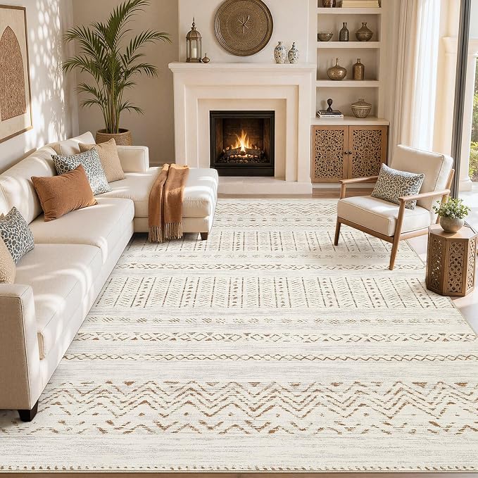 cotiled Boho 5x8 Area Rugs for Living Room: Soft Moroccan Washable Rug | Solve - Image 8