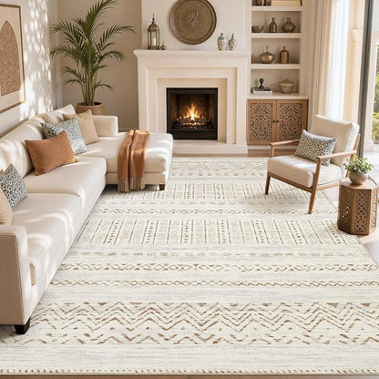 cotiled Boho 5x8 Area Rugs for Living Room: Soft Moroccan Washable Rug | Solve - Image 8