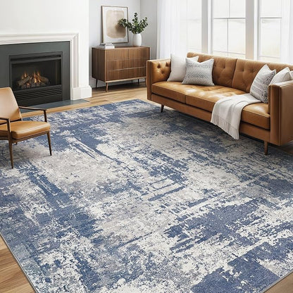 LOONGRUG Area Rug 5x7 Washable Neutral Modern Living Room Rugs Navy Gray | by LOONGRUG