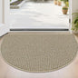 BEQHAUSE Dirt Trapper Door Mat 24" x 36" Half Circle Non Slip, Light Beige | by BEQHAUSE