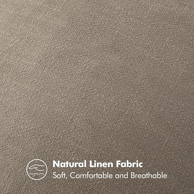 MIULEE Decorative Linen Euro Sham Pillow Covers 24x24 Inch Tan Taupe | Boho - Image 4