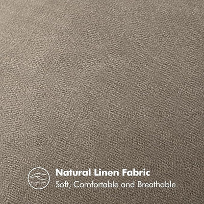 MIULEE Decorative Linen Pillow Covers 20x20 Inch Tan Taupe | Boho Farmhouse​ - Image 4