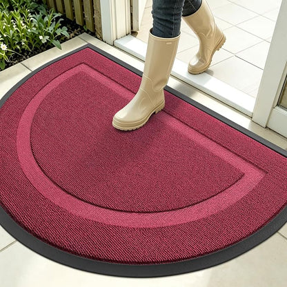 OLANLY Half Circle Front Door Mat Outside 35x23 All-Season Rubber Doormat | by OLANLY