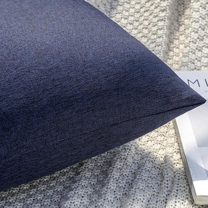 MIULEE Pack of 2 Decorative Outdoor Solid Waterproof Throw Pillow Covers Faux - Image 2