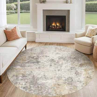 UERMEI 6ft Round Area Rug Living Room Rugs by UERMEI