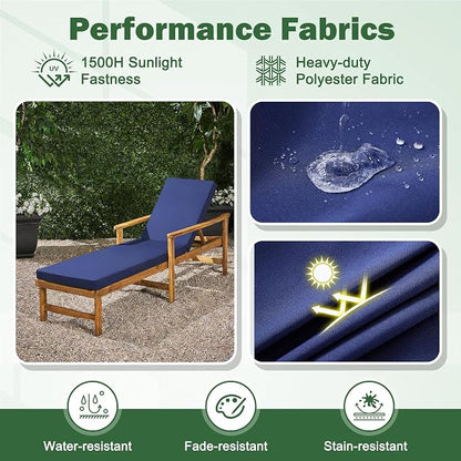 2 Pcs Chaise Lounge Cushions Outdoor, Outdoor Chaise Cushion - Image 5