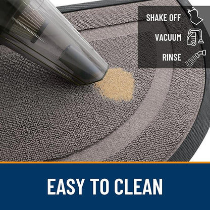 OLANLY Half Circle Front Door Mat Outside 47x23 All-Season Rubber Doormat | - Image 5