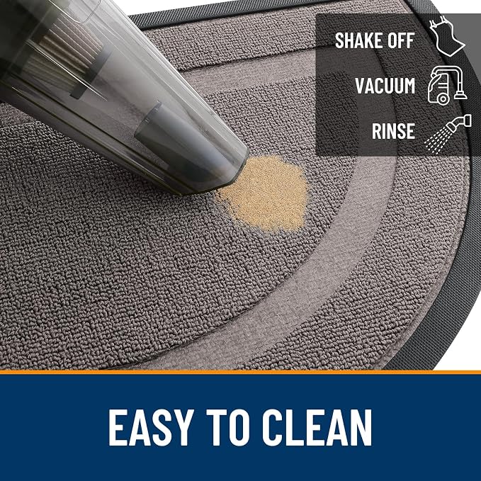 OLANLY Half Circle Front Door Mat Outside 35x23 All-Season Rubber Doormat | - Image 5