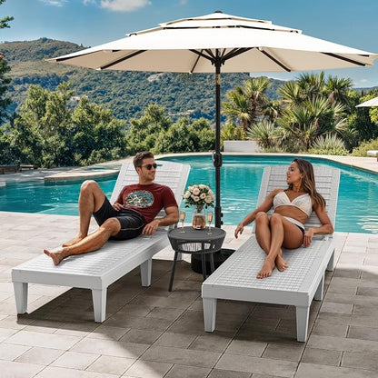 YITAHOME Outdoor Chaise Lounge Chair, Plastic Pool Chaise Lounge - Image 2