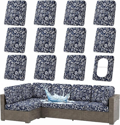 Waterproof Outdoor Cushion Covers, Stretch Patio Slipcovers | UV Resistant by hyha