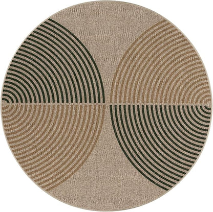 Lahome Enfys Modern Rainbow Round Rug, 6ft Easy Jute Circle Patio Rug Washable - Image 6