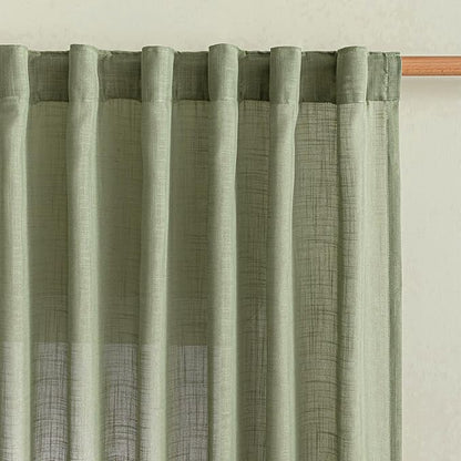MYSKY HOME Sage Green Curtains for Beroom Liivng Room 84 Inch Length 2 Panels - Image 3