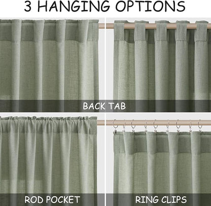 Desert Sage Linen Curtains 72 Inch Length - Image 2