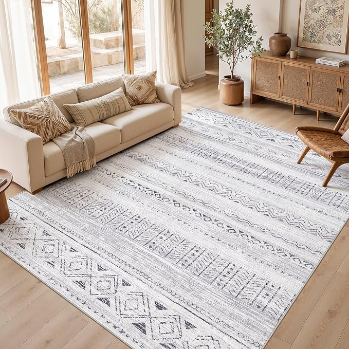 cotiled Boho 10x14 Area Rug for Living Room: Large Moroccan Washable Rug | by COTILED