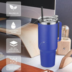 HASLE OUTFITTERS 40 oz Stainless Steel Tumbler with Handle, Vacuum Insulated Tumblers Bulk, Reusable Double Wall Travel Coffee Mug, Durable Powder Coated Water Bottles(Dark Blue, 8)