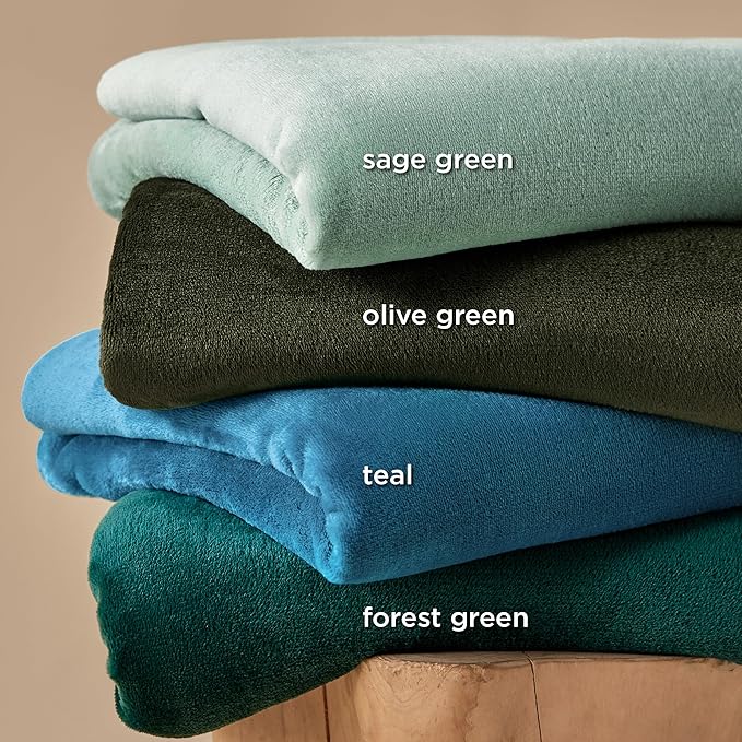 Bedsure GentleSoft Fleece Throw XL Blanket Olive Green - Image 5